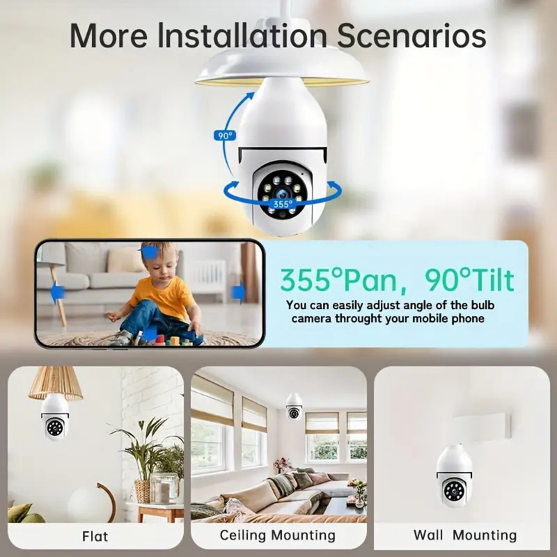 Wireless Security 360° Bulb Camera – Smart WiFi CCTV Camera