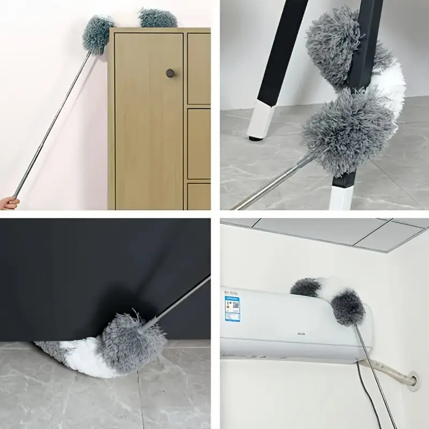 Stainless Flexible Duster For Fan Cleaning Mop With Extendable Long Rod